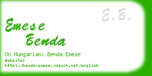 emese benda business card